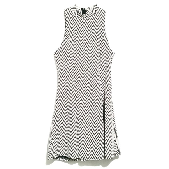 Monteau Chevron Print Sleeveless High Neck Dress - Picture 1 of 8